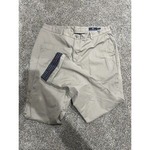 Vineyard Vines Breaker Tan Flannel Lined Straight Leg Pant Mens Size 38 x 34